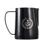 304 스테인레스 스틸 수동 모타 우유 거품기 라떼 아트 컵 거품 피처 크림 메이커, titanium black, 600ml