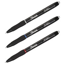 샤피 S GEL 볼펜 세트 12개 | 필기 수험생 소프트젤 미국산 고무그립 인체공학적 설계 | Sharpie Ball Point Pen, Black블랙 0.5mm