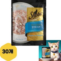 쉬바 고양이 주식 파우치 참치와 닭고기, Tuna Bream 참치 도미살, 70g, 14개