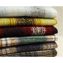 울 두꺼운 체크 6종 (1111-21) 부드럽고 따뜻한 선염 원단, 레드