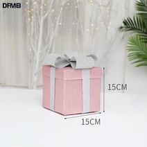 크리스마스 장식품 선물세트 선물상자 크리스마스 트리 장식 쇼핑몰 쇼윈도 진미 장식 소품, 15Cm 핑크 골드