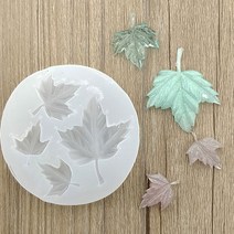 와이지알씨 미라클 76 실리콘 몰드 잎사귀 4구 UV 레진 레진공예 미니어쳐, 76.실리콘 몰드 잎사귀 4구