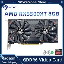 5700XT SOYO그래픽 카드 RX5700XT 5500XT 580 6600M 8GB GDDR6 256Bit 7NM 새로운용 비디오 지원 데스크, 03 RX5500XT