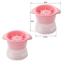 업소용제빙기 20kg 30kg 50kg 100kg 대용량 사무실 각얼음 가정용 투명 얼음 제조기 5cm 2inch 대형 아이스 볼 메이커 실리콘 빅 라운드 아이스 큐브 트레이, 핑크 2개