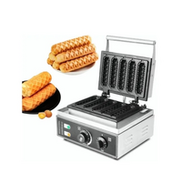 와플메이커 전기 5pcs 상업 머핀 와플 메이커 옥수수 핫도그 기계 프랑스 핫도그 판매 기계 만들기, 220v, 우리를