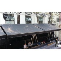 고정식 비가림 썬룸 스카이 테라스 주차장 캐노피 53.5m 전기 원격 벽걸이 형 개폐식 텔레스코픽 양산 방수 천막, 협력사, 검은 색
