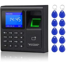 생체 인식 RFID 액세스 제어 시스템 RFID 키패드 USB 지문 시스템 전자 시간 시계 출석 기계, 하나, 검은 색