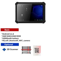 견고한 산업용 태블릿 안드로이드 11 4G 와이파이 블루투스 RFID 2D 바코드 스캐너 야외 패드 10 인치 UB 109255, 2D_2UB_EU