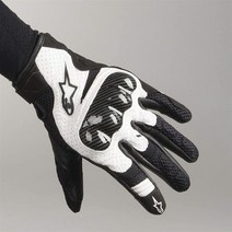 Alpinestars 블랙/화이트 Sz L 알파인스타 SMX-1 에어 V2 통기성 가죽 오토바이 장갑 170089, XX-Large, Black / White