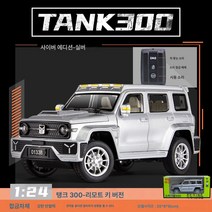 1/24 장성 웨이파이 탱크 300 정복자 리모컨 키 버전 알로이 자동차 모델 에코 라이트, 실버