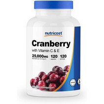 뉴트리코스트 크랜베리 비타민 C & E 25000mg 캡슐, 120개입, 1개, 120정