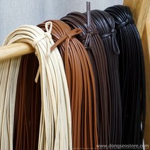 동서스토어 레자가죽 파이핑끈 5mm 인조가죽끈 가죽리본끈 마크마레 가방 재료, 베이지(1야드_90cm)