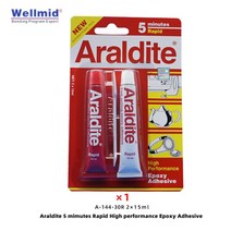 Araldite 2 파트 5 분 빠른 에폭시 접착제 오리지널 25g 크리스탈 투명 수지 가정용 시계 유리 주얼리 AB, [10] 30mlRapid1piece