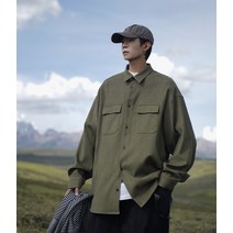 청 데님 오버핏 체크 가을 남성 포켓 셔츠 남방 와이셔츠 정장 코트 와이셔츠 린넨 골덴 패딩