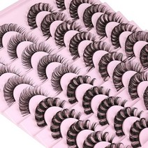 [정품] 인조 속눈썹 20쌍 3D 인조 밍크 속눈썹 자연스러운 룩 위스피 인조 속눈썹, F