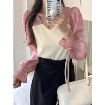 깔끔한 빅사이즈 아사면 어깨 이미지 라인 패턴 심플 면접 상의 봄여름 블라우스