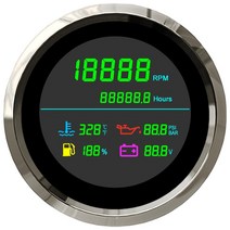 자동차 차량용 게이지 새로운 6 1 85mm LCD 다기능 타코미터 연료 게이지 수온 오일 압력 0-10 바 센서 보, 02 BS Only Gauge