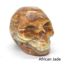 1.5 해골 동상 천연 자수정 흑요석 돌 조각 장식 치유 크리스탈 Reiki 입상 영적 위카 선물, 1 PC, [01] African Jade