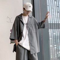 반팔 블레이저 남자 아우터 7부 마이 여름 자켓 남성 오피스룩 가을 시원한 오버핏 하객룩 정장