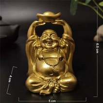 불교용품 황금 웃음 부처님 동상 중국어 풍수 행운의 돈 Maitreya 조각 인형 집 정원 장식상, 05 Gold5