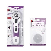 10%할인 45mm 유니크 로터리 원단 재단칼 세트 포장지 커터 (원형재단칼+리필칼날), 유니크로터리커(+칼날)