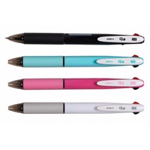 동아 Q3 3색볼펜 0.4mm 큐노크 속건성 잉크 볼펜, 핑크