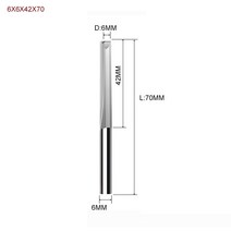 1 개 3.175mm 4mm 6mm 8mm 2 개의 플루트 스트레이트 슬롯 비트 우드 커터 CNC 솔리드 카바이드 2 개의 더, 31 6X6X42X70