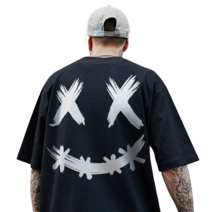 도오빠 코타로 남성 반팔 티셔츠 빅사이즈 라운드 프린팅 반팔티 면티 오버핏 여름 남자반팔티 6XL