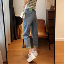 밀라롤업데님팬츠