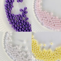 대용량 무구멍 8mm 진주 모음 500g 구슬 토핑 슬라임 파츠 공예 재료 레진아트 비즈 도매, 연노랑 진주, 연노랑 진주
