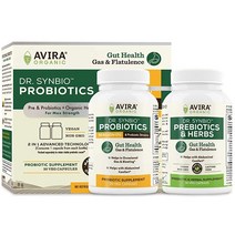 AVIRA ORGANIC S Avira Organics 프로바이오틱스 - 소화관 건강 가스 및 자궁 지지대 60개