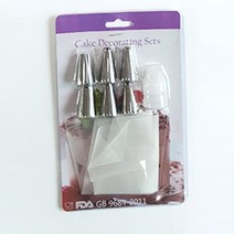 생크림 짜개 주머니 케이크 데코 깍지 홈베이킹 짤비닐 케익 만들기 SET, 상품선택