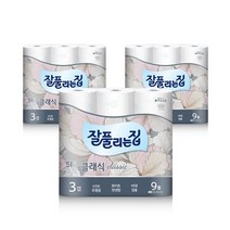 미래생활 잘풀리는집 클래식 27m 9롤 x 3팩 물에잘녹는 두툼한 두꺼운 두루마리 휴지, 미래생활 잘풀리는집 클래식 27m 9롤/3팩