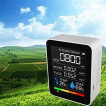 복합가스측정기 감지기 농도 실내 이산화탄소-LCD 탄소 백라이트-디지털 멀티 미터, 01 White