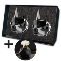 도그독 D-E1 [1+1세트] 차량용 방향제, [D-E1 도베르만] 메탈릭블랙x2개, 그린플로랄x2개