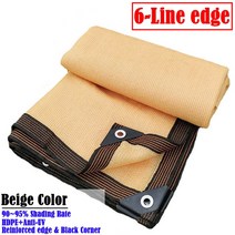 꾸미고 HDPE 햇빛 가리개 그물 천막 자외선 방지 천 패브릭 테라스 전망대 수영장 차양 항해 자동차 캐노피, 2x10m, 6-line Beige Net