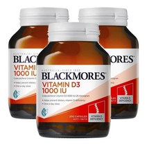 뉴질랜드 블랙모어스 Blackmores 비타민D3 1000IU 200캡슐, 3팩