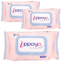 아이뽀요 물티슈 캡형 100매, 3개