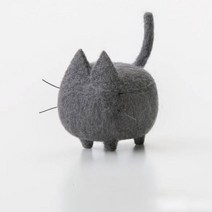 니들펠트 양모판 펠트diy 펠트원단 양모인형 바느질키트 퀼트가방, 단일사이즈, 그레이 고양이 재료 팩