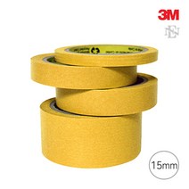 (3M 244 고열마스킹 15mm) 내열 종이 테이프 낱개, 1롤