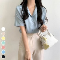 박남매 썸머 링클프리 찰랑 반팔 블라우스 (7color)