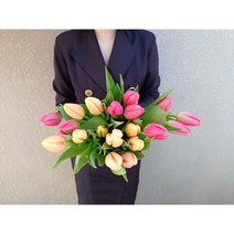 유스풀몰 튤립꽃다발 꽃 생화 꽃배달싼곳, 포장포함 노랑튤립한다발