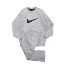 남여공용 겨울 편안한 네오프렌 트레이닝 맨투맨 카고조거팬츠 세트