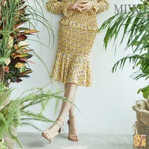 미쏘 스모킹 플로랄 머메이드 스커트 MIWWH9511D