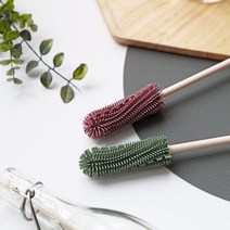 실리콘 페트 병솔 슬림 세척솔 미니 브러쉬 3color, 핑크