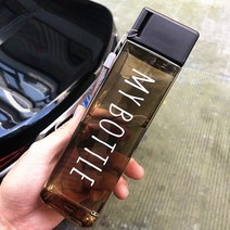 휴대용 로프 새지 않는 투명 사각형 플라스틱 음료 컵 야외 차가운 주스 우유 스포츠 물병, 401-500ml, 06