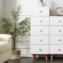 위티 소프트 5단 서랍장 400, 오크화이트
