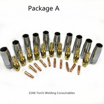 용접 부품 CO2 토치 재료 15AK 토치 용접 소모품 EU 스타일 180A MIG 가스 노즐 팁 홀더 건 넥 렌치 용접, 02 Pack A_03 0.9mm