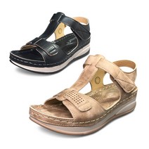 마마슈 S12SD모드 여성 여름 캐주얼 샌들 통굽 편한 쿠션 경량 벨크로 착화감우수