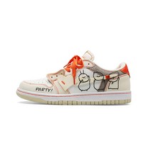 접이식전동킥보드 홈파티 상품/오리지널 개성 나라트랜디한 커플 스케이트보드화 레저 플랫 낙서 디자인 슬라이딩슈즈, C01-베이지색, T01-36여성사이즈